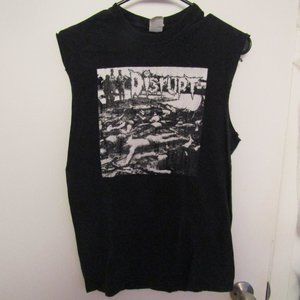 Disrupt Crust Punk Grind Band Muscle Tee Size S